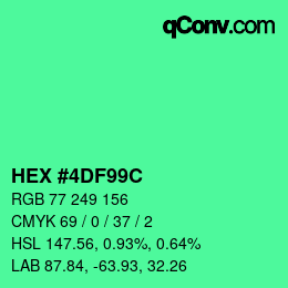 Color code: HEX #4DF99C | qconv.com
