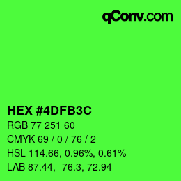 Color code: HEX #4DFB3C | qconv.com