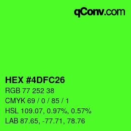 Color code: HEX #4DFC26 | qconv.com