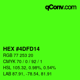 Color code: HEX #4DFD14 | qconv.com