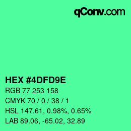 Color code: HEX #4DFD9E | qconv.com
