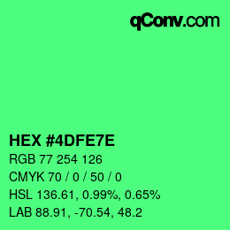 Color code: HEX #4DFE7E | qconv.com