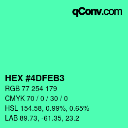 Color code: HEX #4DFEB3 | qconv.com