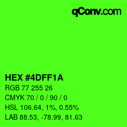 颜色代码: HEX #4DFF1A | qconv.com