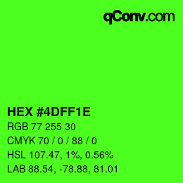 Color code: HEX #4DFF1E | qconv.com
