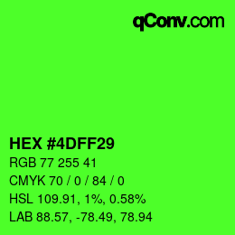 Color code: HEX #4DFF29 | qconv.com