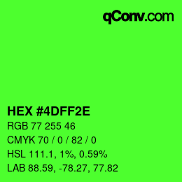 Code couleur: HEX #4DFF2E | qconv.com