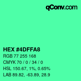 Color code: HEX #4DFFA8 | qconv.com