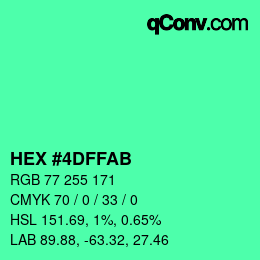 Color code: HEX #4DFFAB | qconv.com