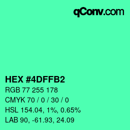 Color code: HEX #4DFFB2 | qconv.com