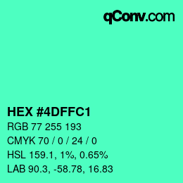 Color code: HEX #4DFFC1 | qconv.com