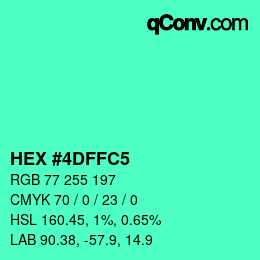 Color code: HEX #4DFFC5 | qconv.com