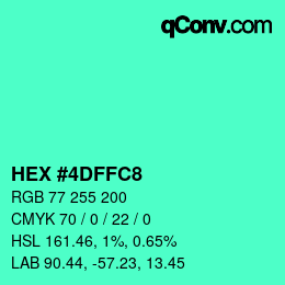 Color code: HEX #4DFFC8 | qconv.com