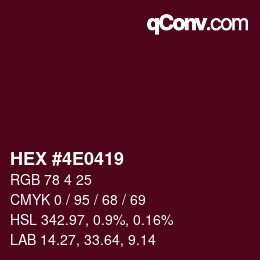 Color code: HEX #4E0419 | qconv.com