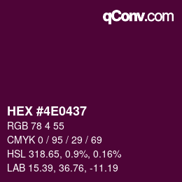 Color code: HEX #4E0437 | qconv.com