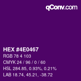 颜色代码: HEX #4E0467 | qconv.com