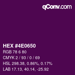 颜色代码: HEX #4E0650 | qconv.com