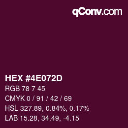 Color code: HEX #4E072D | qconv.com