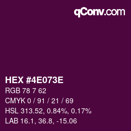 Color code: HEX #4E073E | qconv.com