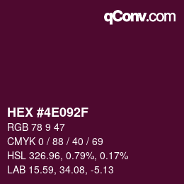 Color code: HEX #4E092F | qconv.com
