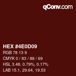Color code: HEX #4E0D09 | qconv.com