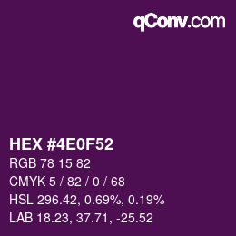 Color code: HEX #4E0F52 | qconv.com