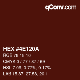 Color code: HEX #4E120A | qconv.com