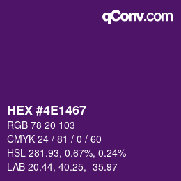 Farbcode: HEX #4E1467 | qconv.com