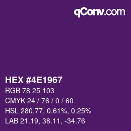 Farbcode: HEX #4E1967 | qconv.com