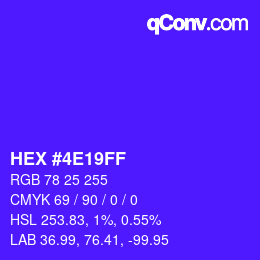 Color code: HEX #4E19FF | qconv.com