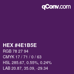 Farbcode: HEX #4E1B5E | qconv.com