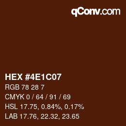 Color code: HEX #4E1C07 | qconv.com