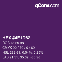 Código de color: HEX #4E1D62 | qconv.com