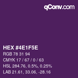 Color code: HEX #4E1F5E | qconv.com