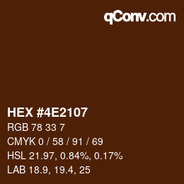 Código de color: HEX #4E2107 | qconv.com