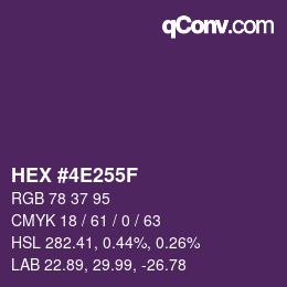 颜色代码: HEX #4E255F | qconv.com
