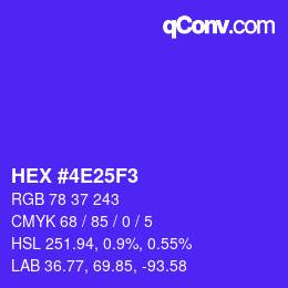 Color code: HEX #4E25F3 | qconv.com
