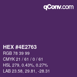 Farbcode: HEX #4E2763 | qconv.com