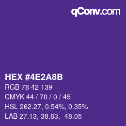 颜色代码: HEX #4E2A8B | qconv.com