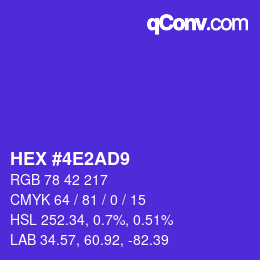 カラーコード: HEX #4E2AD9 | qconv.com