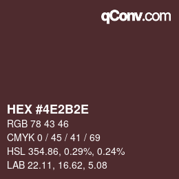 Color code: HEX #4E2B2E | qconv.com