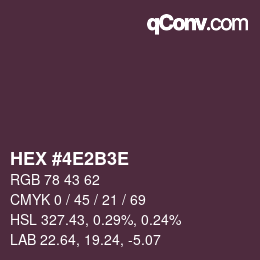 Color code: HEX #4E2B3E | qconv.com