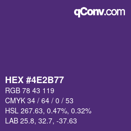 Color code: HEX #4E2B77 | qconv.com