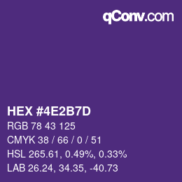 カラーコード: HEX #4E2B7D | qconv.com