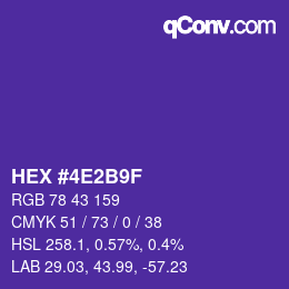 カラーコード: HEX #4E2B9F | qconv.com