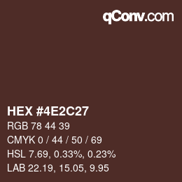 Color code: HEX #4E2C27 | qconv.com