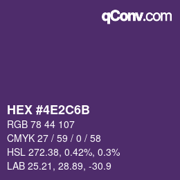 Color code: HEX #4E2C6B | qconv.com