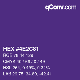 Color code: HEX #4E2C81 | qconv.com