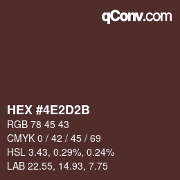 Color code: HEX #4E2D2B | qconv.com