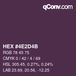 颜色代码: HEX #4E2D4B | qconv.com